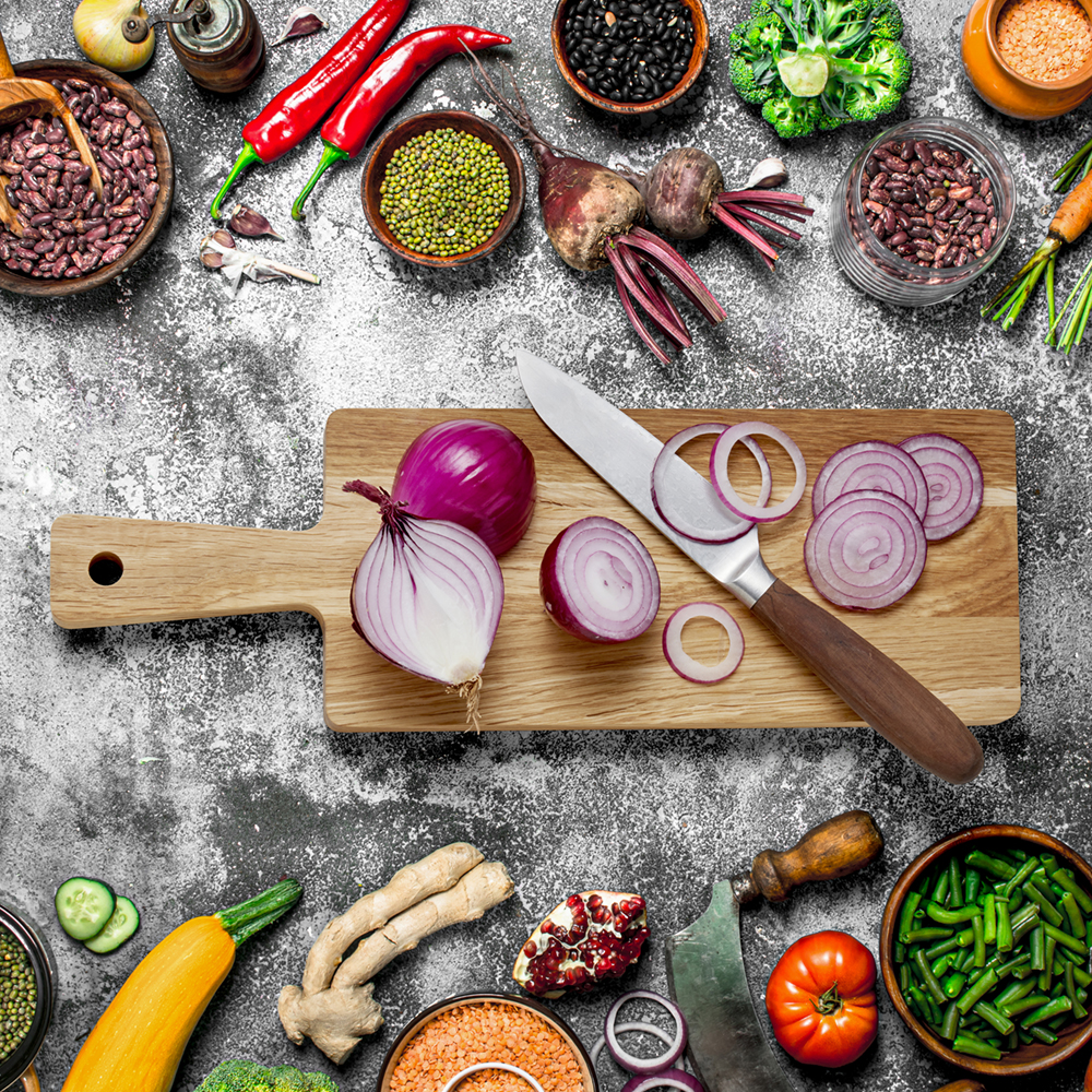 Organic,Food.,Legumes,With,Fresh,Vegetables.,On,A,Rustic,Background.